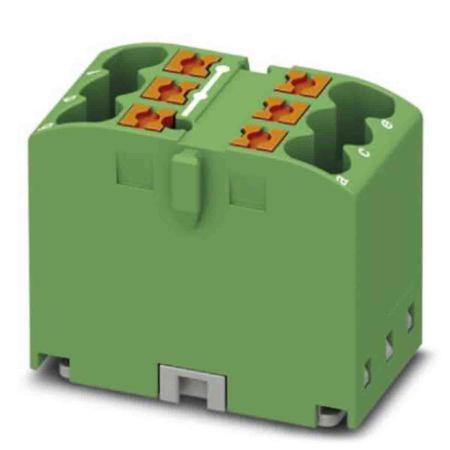 3273402 Phoenix Contact Distribution Block, 6 Way, 4mm², 24A, 450 V, Green