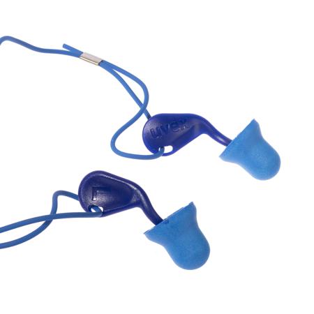 2124011 Uvex Blue Reusable Corded Ear Plugs, 26dB Rated, Metal Detectable, 50 Pairs
