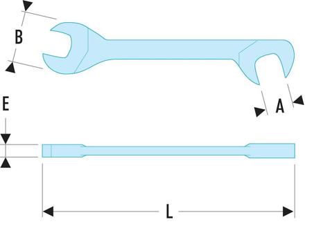 34-15 Facom Chrome Open Ended Spanner, 15 mm