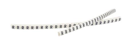 901-10376 HellermannTyton Helagrip Slide On Cable Marker, Pre-printed "R", Black on White, 1 → 3mm Dia. Range