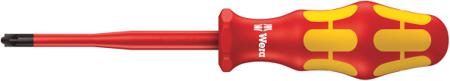 05006466001 Wera Pozidriv Insulated Screwdriver, PZ2 Tip, 100 mm Blade, VDE/1000V, 205 mm Overall