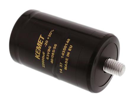 ALS31A222NP500 KEMET Aluminium Electrolytic Capacitor 2200μF 500V dc 77mm Can - Screw Terminals, Radial ALS31 Series
