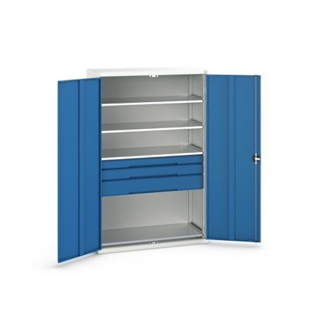 16926655-11 Bott 2 Door, 3 Drawer Sheet Steel Cupboard, 1300 x 550 x 2000mm