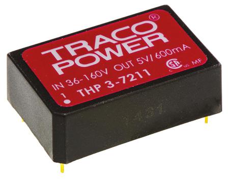 THP-3-2423 TRACOPOWER THP 3 3W Isolated DC-DC Converter Through Hole, Vin 9 → 40 V dc, Vout ±15V dc Medical Approved
