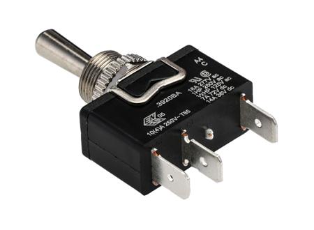 C3920BAAAA Arcolectric (Bulgin) Ltd Toggle Switch, Panel Mount, On-Off-On, SPDT, Tab Terminal