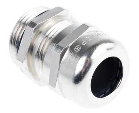 53112230 Lapp SKINTOP Series Metallic Nickel Plated Brass Cable Gland, PG13.5 Thread, 5mm min., 12mm max., IP68