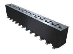 FHP-08-01-T-S Samtec FHP Series Straight Through Hole Mount PCB Socket, 8-Contact, 1-Row, 3.96mm Pitch, Solder Termination