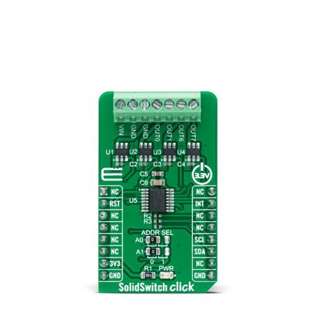 MIKROE-4569 MikroElektronika SolidSwitch Click Load Switch for TPS22918 for mikroBUS Socket