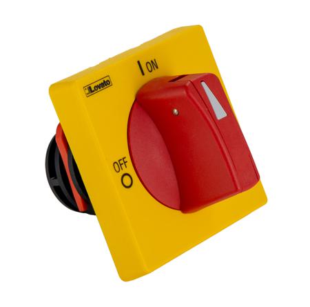 GAX63 Lovato Red/Yellow Rotary Handle, GA Series