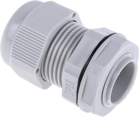 822-9757 RS Pro M20 Grey Nylon, IP68 Cable Gland With Locknut