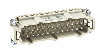 09330242601 HARTING Heavy Duty Power Connector Insert, 16A, Male, Han E Series, 24 Contacts