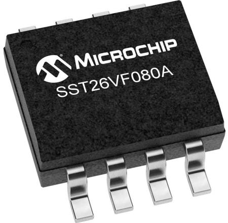SST26VF080A-104I/SN Microchip 8Mbit SPI, SQI Flash Memory 8-Pin SOIC,