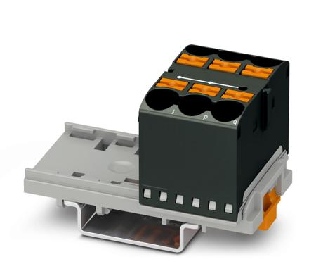 1082411 Phoenix Contact Distribution Block, 6 Way, 90A, 800 V, Black