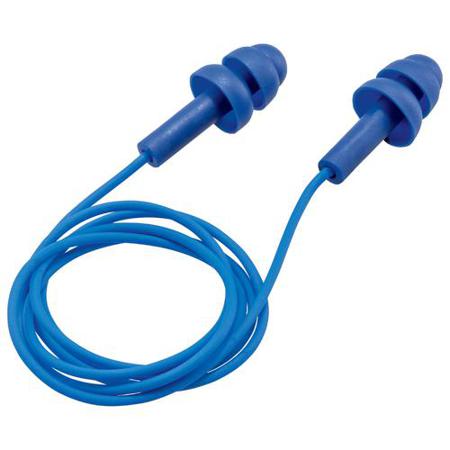 2111261 uvex uvex whisper detect Series Blue Reusable Corded Ear Plugs, 27dB Rated, Metal Detectable, 50 Pairs