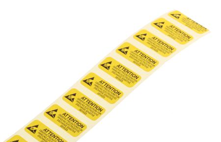 364-3565 RS PRO Yellow Paper ESD Label, Attention-Text 25 mm x 10mm