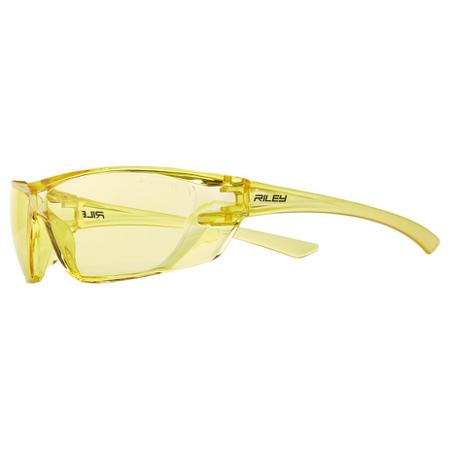RLY00073 Riley Fresna Anti-Mist UV Safety Spectacles, Amber Polycarbonate Lens, Vented