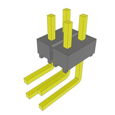 MTSW-102-07-T-D-118-NA Samtec MTSW Series Vertical Through Hole PCB Header, 4 Contact(s), 2.54mm Pitch, 2 Row(s), Unshrouded