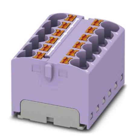 3273828 Phoenix Contact Distribution Block, 12 Way, 0.2 → 6mm², 32A, 450 V, Violet