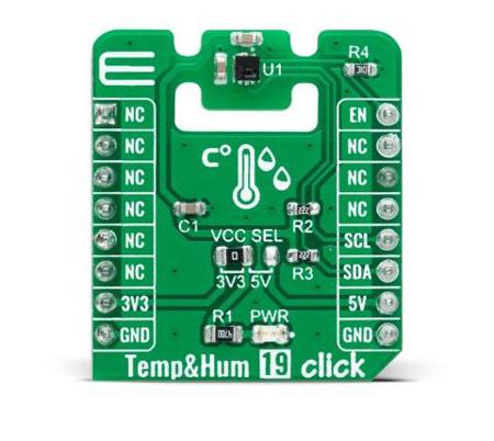 MIKROE-4922 MikroElektronika Temperature and Humidity 19 Click Temperature & Humidity Sensor Add On Board for BPS240 MikroBus
