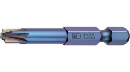 PB E6-180/2 PB SWISS TOOLS Hexagon Screwdriver Bit, PZ2 Tip, 1/4in Drive, Pozidriv Drive, 50 mm Overall