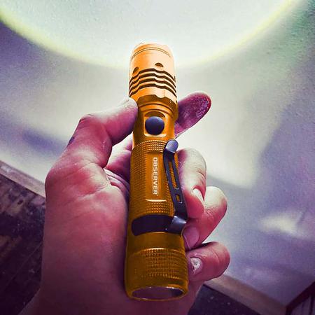 FL1000-O  LED Torch Orange - Rechargeable 1200 lm, 174 mm