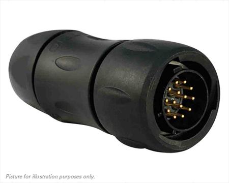 UTS6JC12E14P Souriau Sunbank by Eaton, UTS 14 Way Cable Mount MIL Spec Circular Connector Plug, Pin Contacts,Shell Size 12, Bayonet,