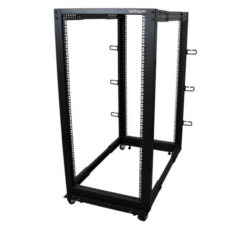 4POSTRACK25U StarTech.com Black 25U Steel Server Rack , with 4-Post Frame