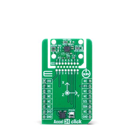 MIKROE-6566 MikroElektronika Accel 34 Click Sensor Add-On Board Add On Board for Accelerometer Industrial