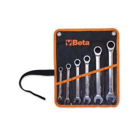 141/B6 BETA 6-Piece Ratchet Spanner Set, 8 → 19 mm, Chrome Vanadium