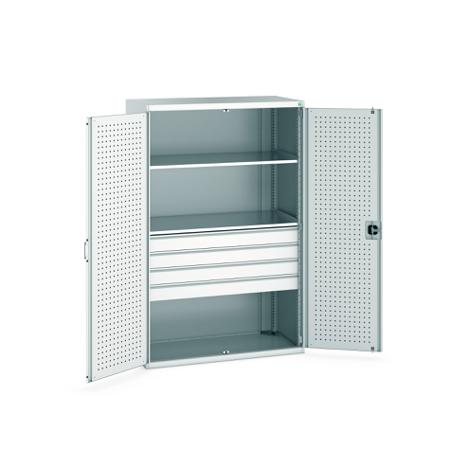 40022088-16V Bott 2 Door, 4 Drawer Sheet Steel Floor Standing Cupboard, 1300 X 650 X 2000mm