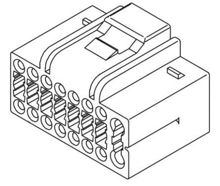 51128-1601 Molex 51128, 16 Way, 2 Row Female Connector Housing