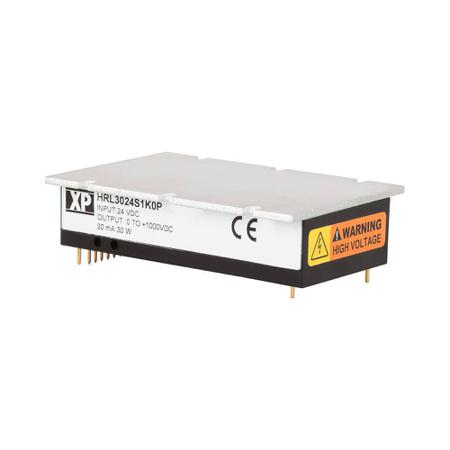 HRL3024S2K0P XP Power HRL30 DC-DC Converter, 0 → 2000V dc/ 15mA Output, 22 → 30 V dc Input, 30W, Through Hole, +70°C