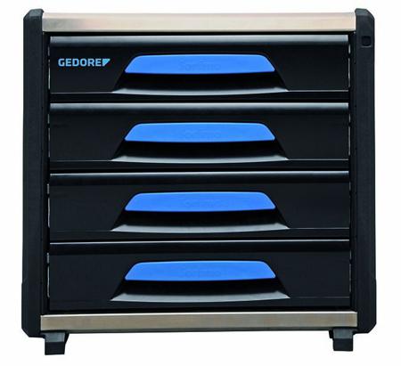 2954311 Gedore 4 Drawer Aluminium and Plastic Tool Box 505 mm 525 mm 385 mm