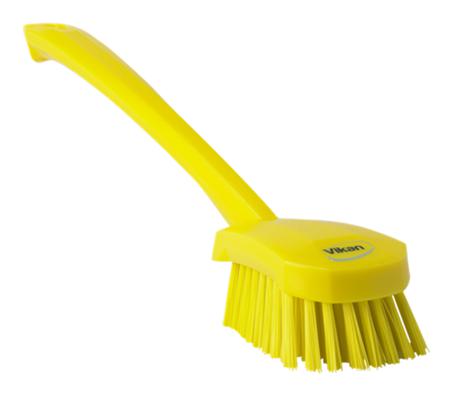41866 Vikan Hard Bristle Yellow Scrubbing Brush, 36mm bristle length, Polyester bristle material