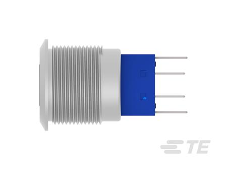 1-2316542-3 TE Connectivity Alcoswitch AV19 Series Illuminated Push Button Switch, Momentary, Threaded, DPST, Green, Red LED, 250V