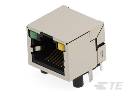 2501550-3 TE Connectivity 25015 Series Female Ethernet Connector, Through Hole, Cat5e Right Angle 1 Port 8 -Way