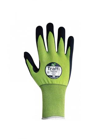 A-TG6240-GR-12 Traffi TG6240 Green HPPE/Nylon/Glass Abrasion Resistant, Breathable, Cut Resistant, Dry Environment, General Purpose