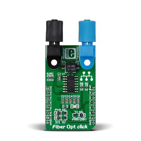 MIKROE-1940 MikroElektronika Fibre Opt click IF-D91, IF-E97 Development Kit for MikroBUS