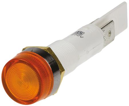 C027700NAP Arcolectric (Bulgin) Ltd , Orange Neon Panel Mount Indicator, 230V ac, 10mm Mounting Hole Size, Solder Tab Termination
