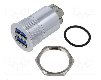 cnnctr-21 E-Pro Metal USB Panel Jack Double USB 3.0 Head Female A Back Male A