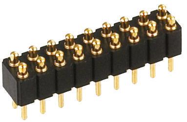813-S1-010-10-014101 Preci-Dip 813 Series Straight Through Hole Spring Loaded Connector, 10 Contact(s), 2.54 mm Pitch, 2 Row, Shrouded