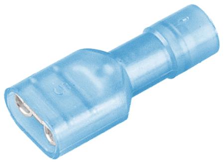 267-4170 RS PRO Blue Insulated Female Spade Connector, Double Crimp, 6.35 x 0.8mm Tab Size, 1.5mm² to 2.5mm²