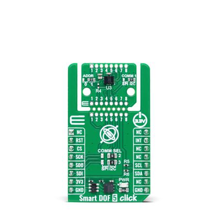 MIKROE-6398 MikroElektronika High Accuracy 6 Axis Automotive Inertial Measurement Unit with Embedded Machine Learning Core and Dual