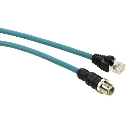 TCSECL1M3M3S2 Schneider ElectricConneXium, 3m, Blue M12 to Male RJ45 Male, Terminated