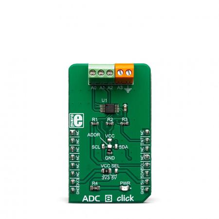 MIKROE-3394 MikroElektronika  ADC 8 Click Development Kit Signal Conversion Development Kit