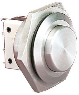 MP0038/2 Bulgin Push Button Switch, Momentary, Panel Mount, 25.8mm Cutout, SPST, 250V ac, IP66