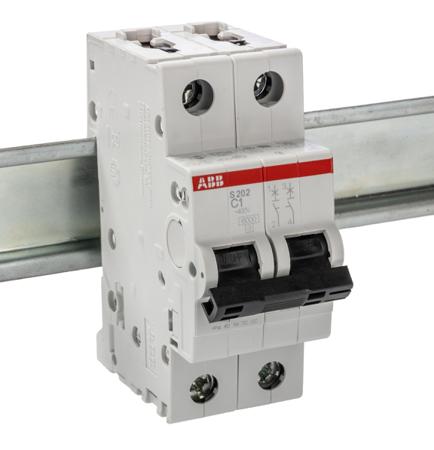 2CDS252001R0014--S202-C1 ABB System M Pro 1A MCB Mini Circuit Breaker2P Curve C, Breaking Capacity 6 kA