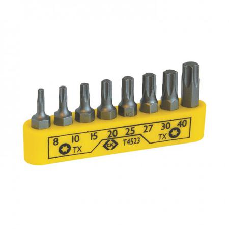 T4523 CK Torx Bit Set 8 Pieces, Torx