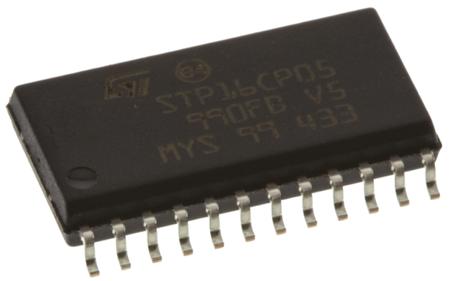 STP16CP05MTR STMicroelectronics  SOIC Display Driver, 16 Segment, 24 Pin, 3 → 5.5 V