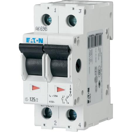 276287-IS-125-2 Eaton 2 Pole DIN Rail Isolator Switch - 125A Maximum Current, IP40